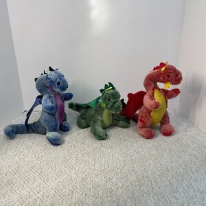 Vintage Russ Berrie Dragon Plush Lot of 3 **READ**